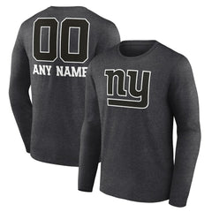 New York Giants Personalized Name & Number Monochrome Long Sleeve T-Shirt - Charcoal sale