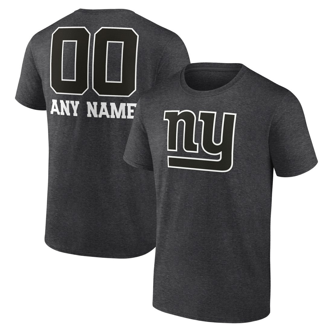 New York Giants Personalized Name & Number Monochrome T-Shirt - Charcoal for sale