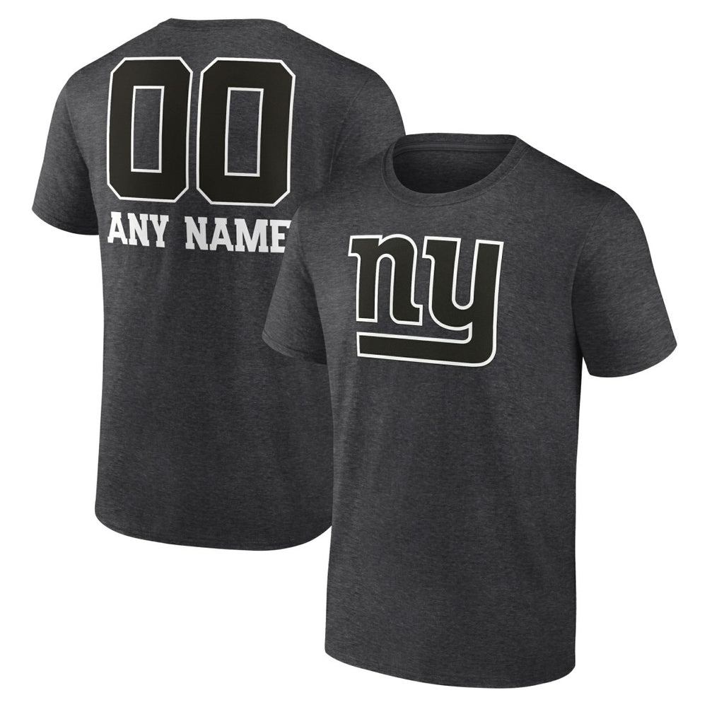 New York Giants Personalized Name & Number Monochrome T-Shirt - Charcoal for sale