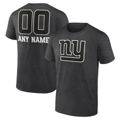 New York Giants Personalized Name & Number Monochrome T-Shirt - Charcoal for sale