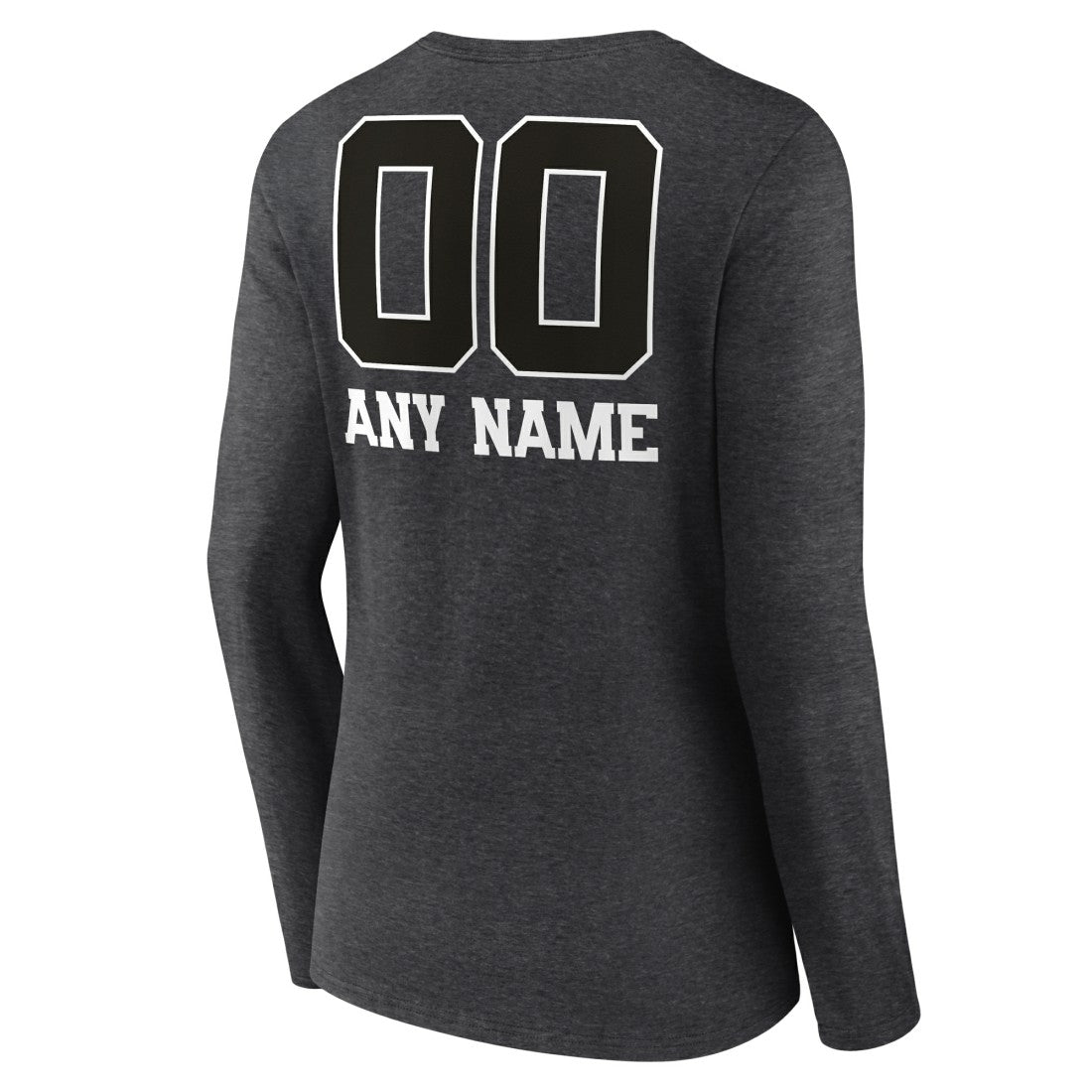 New York Giants Women's Personalized Name & Number Monochrome V-neck T-Shirt - Charcoal on sale