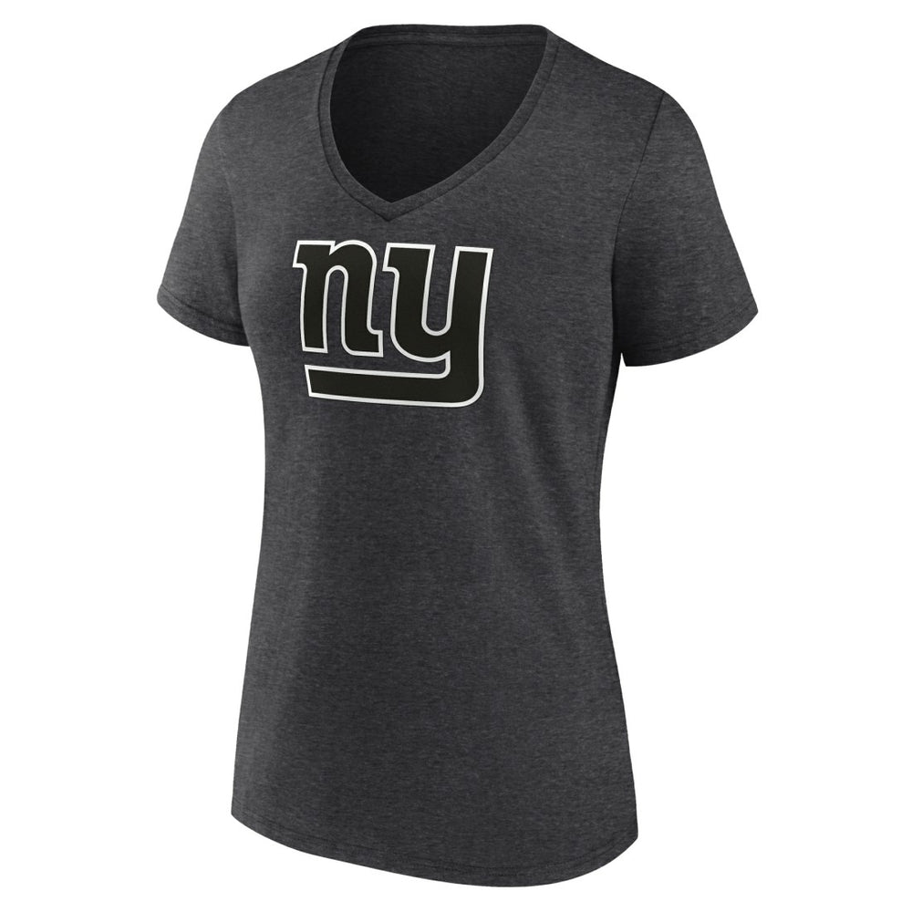 New York Giants Women's Personalized Name & Number Monochrome V-Neck Long Sleeve T-Shirt - Charcoal for sale