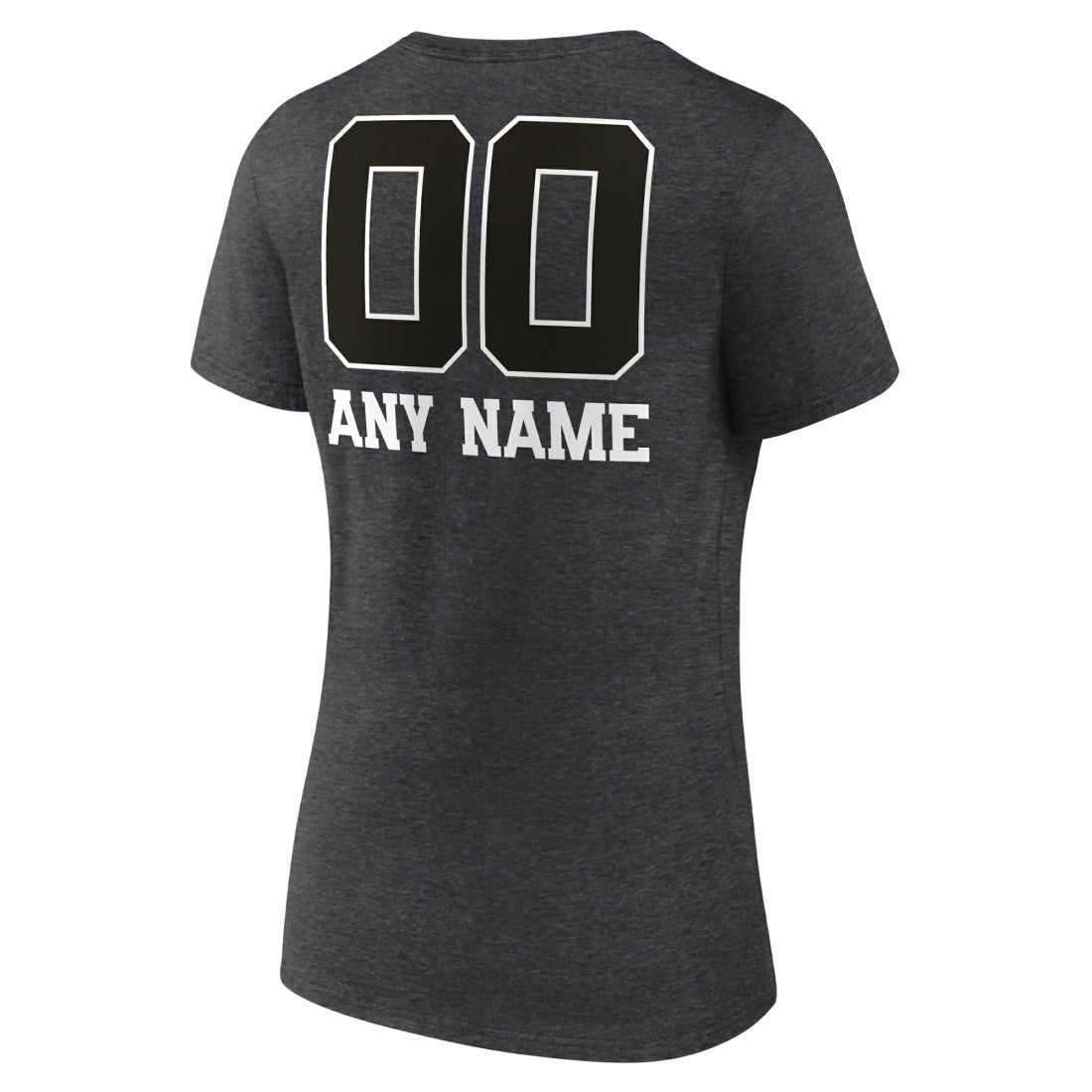 New York Giants Women's Personalized Name & Number Monochrome V-Neck Long Sleeve T-Shirt - Charcoal for sale