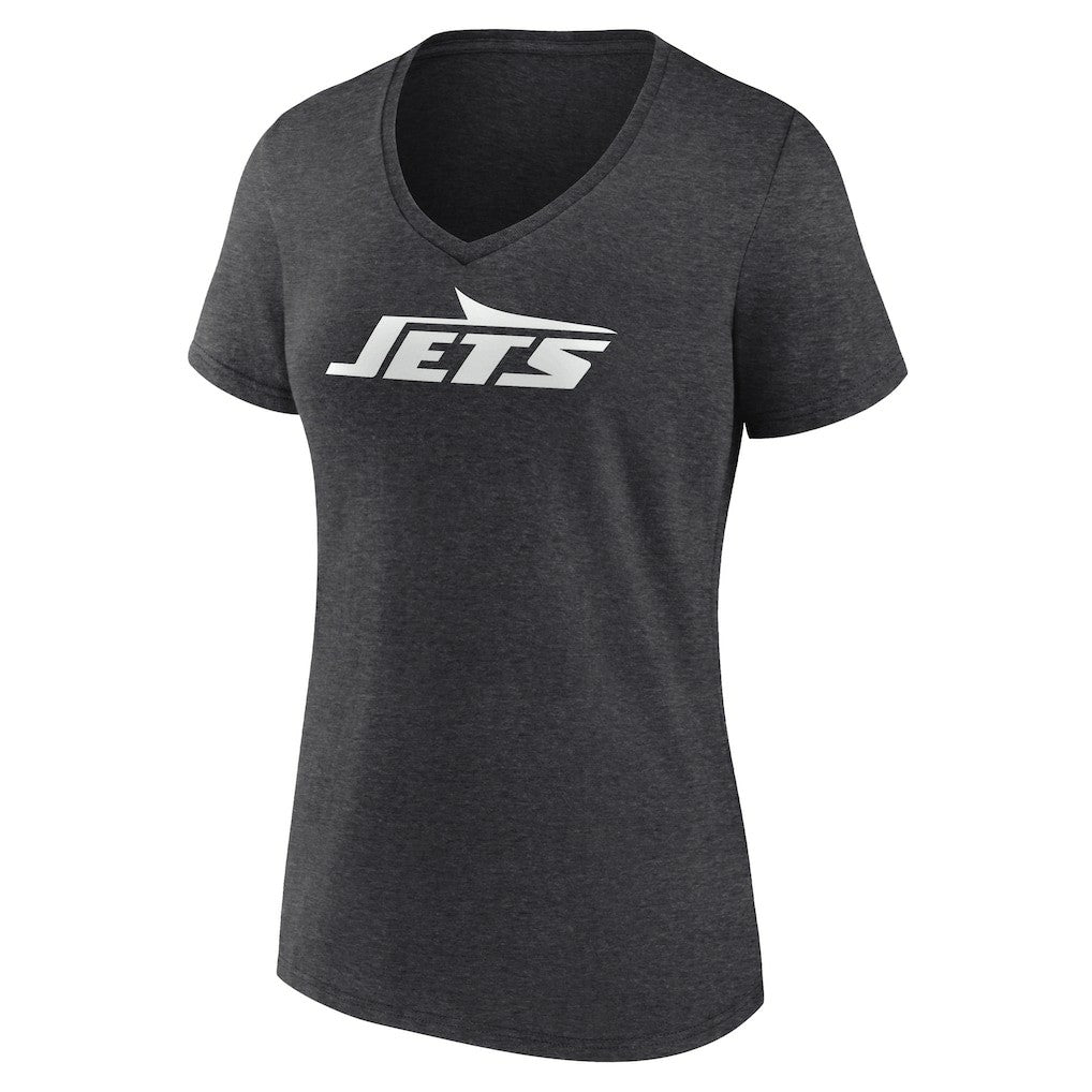 New York Jets Women's Personalized Name & Number Monochrome V-Neck Long Sleeve T-Shirt - Charcoal cheap