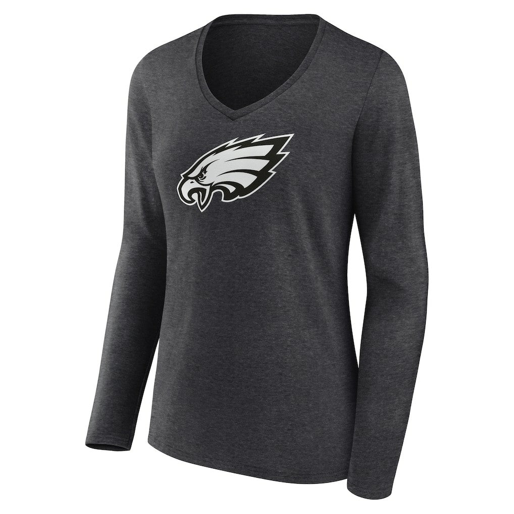 Philadelphia Eagles Women's Personalized Name & Number Monochrome V-neck T-Shirt - Charcoal on sale