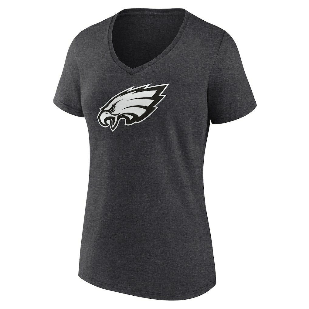 Philadelphia Eagles Women's Personalized Name & Number Monochrome V-Neck Long Sleeve T-Shirt - Charcoal cheap