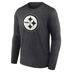 Pittsburgh Steelers Personalized Name & Number Monochrome Long Sleeve T-Shirt - Charcoal discount