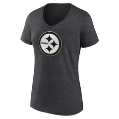 Pittsburgh Steelers Women's Personalized Name & Number Monochrome V-Neck Long Sleeve T-Shirt - Charcoal online