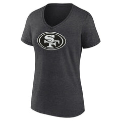 San Francisco 49ers Women's Personalized Name & Number Monochrome V-Neck Long Sleeve T-Shirt - Charcoal online