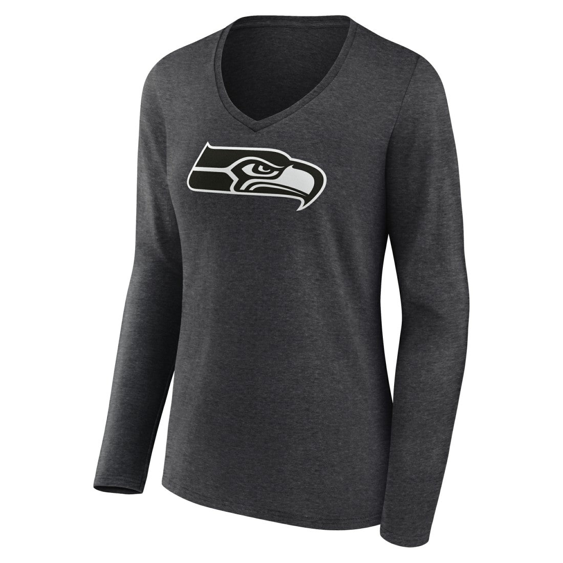 Seattle Seahawks Women's Personalized Name & Number Monochrome V-neck T-Shirt - Charcoal online