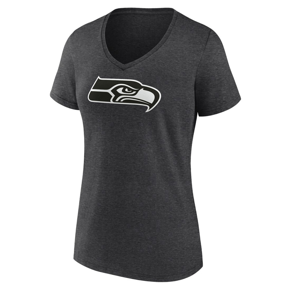 Seattle Seahawks Women's Personalized Name & Number Monochrome V-Neck Long Sleeve T-Shirt - Charcoal sale