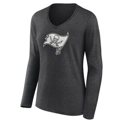 Tampa Bay Buccaneers Women's Personalized Name & Number Monochrome V-neck T-Shirt - Charcoal sale