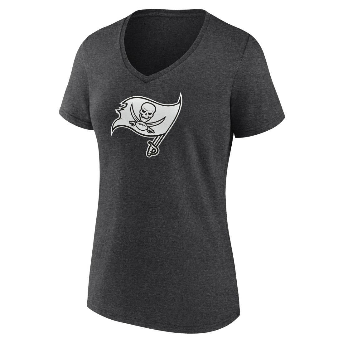 Tampa Bay Buccaneers Women's Personalized Name & Number Monochrome V-Neck Long Sleeve T-Shirt - Charcoal on sale