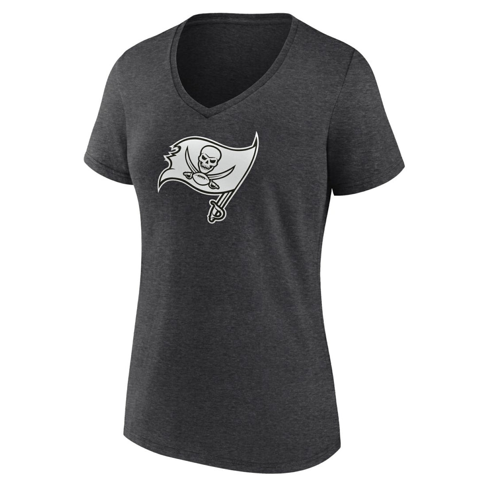 Tampa Bay Buccaneers Women's Personalized Name & Number Monochrome V-Neck Long Sleeve T-Shirt - Charcoal on sale