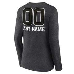 Washington Commanders Women's Personalized Name & Number Monochrome V-neck T-Shirt - Charcoal cheap
