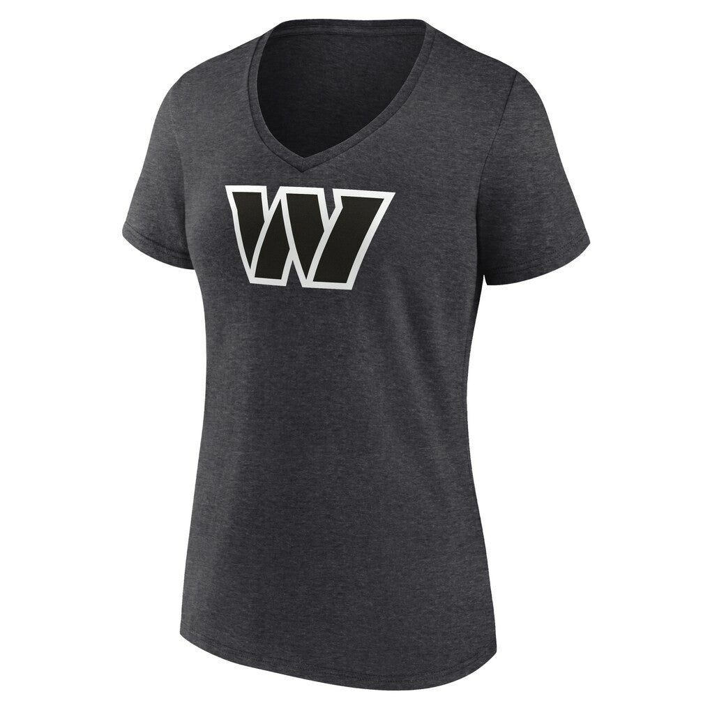 Washington Commanders Women's Personalized Name & Number Monochrome V-Neck Long Sleeve T-Shirt - Charcoal for sale