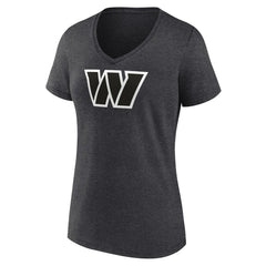 Washington Commanders Women's Personalized Name & Number Monochrome V-Neck Long Sleeve T-Shirt - Charcoal for sale