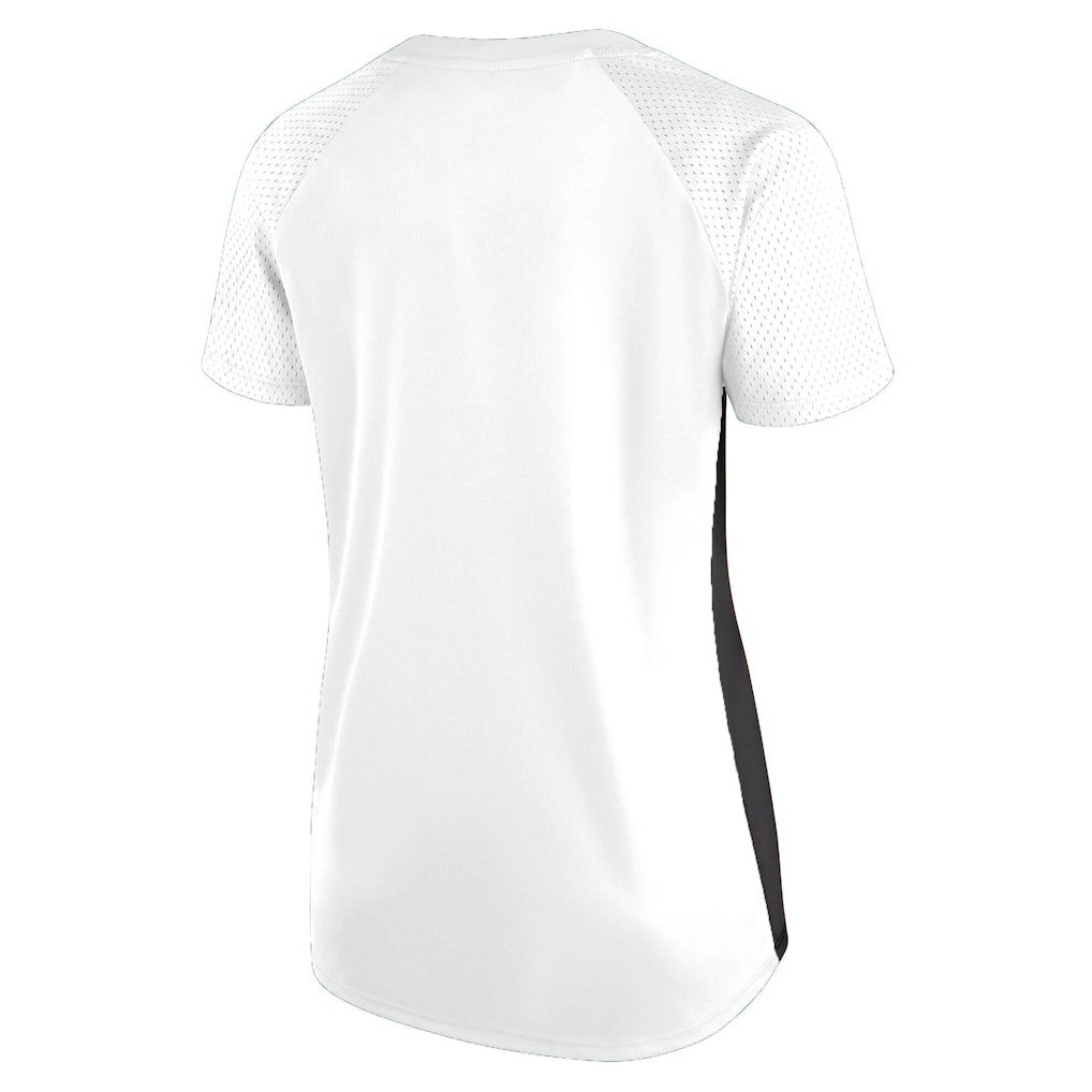 New Orleans Saints Women's Plus Size Glitter Lace-Up V- Neck T-Shirt - White outlet