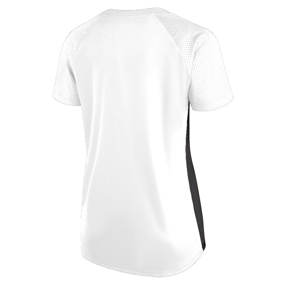 New Orleans Saints Women's Plus Size Glitter Lace-Up V- Neck T-Shirt - White outlet