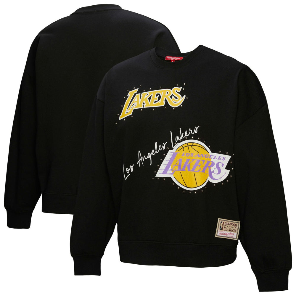Los Angeles Lakers Women's Hardwood Classics Home Team Pullover Sweatshirt - Black | Mitchell & Ness online