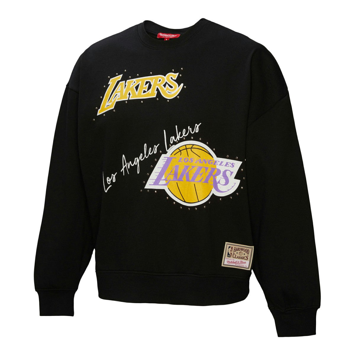 Los Angeles Lakers Women's Hardwood Classics Home Team Pullover Sweatshirt - Black | Mitchell & Ness online