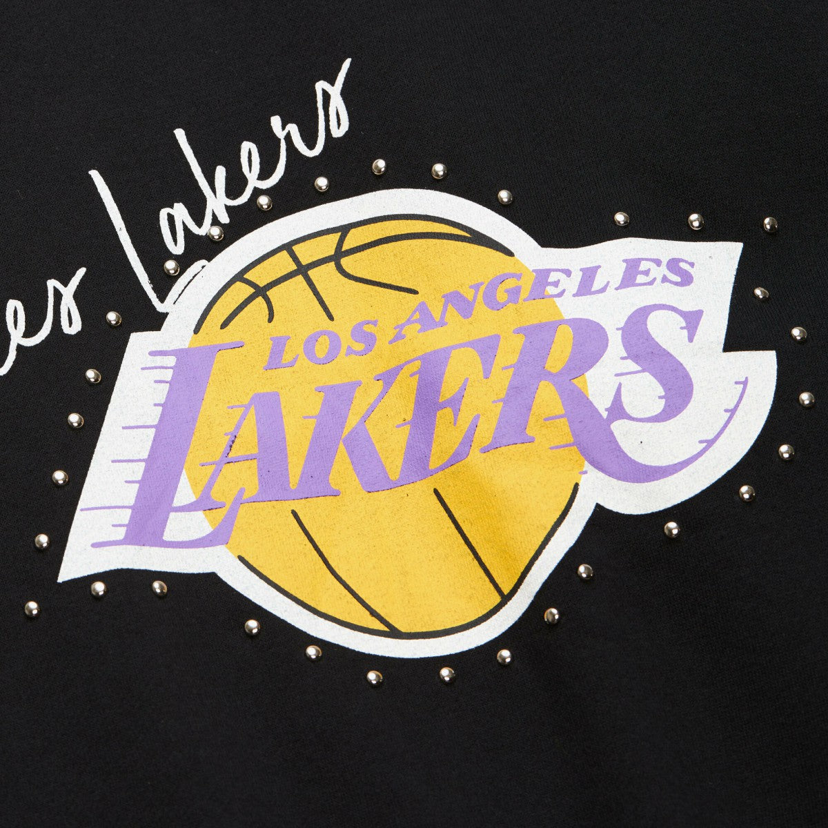 Los Angeles Lakers Women's Hardwood Classics Home Team Pullover Sweatshirt - Black | Mitchell & Ness online