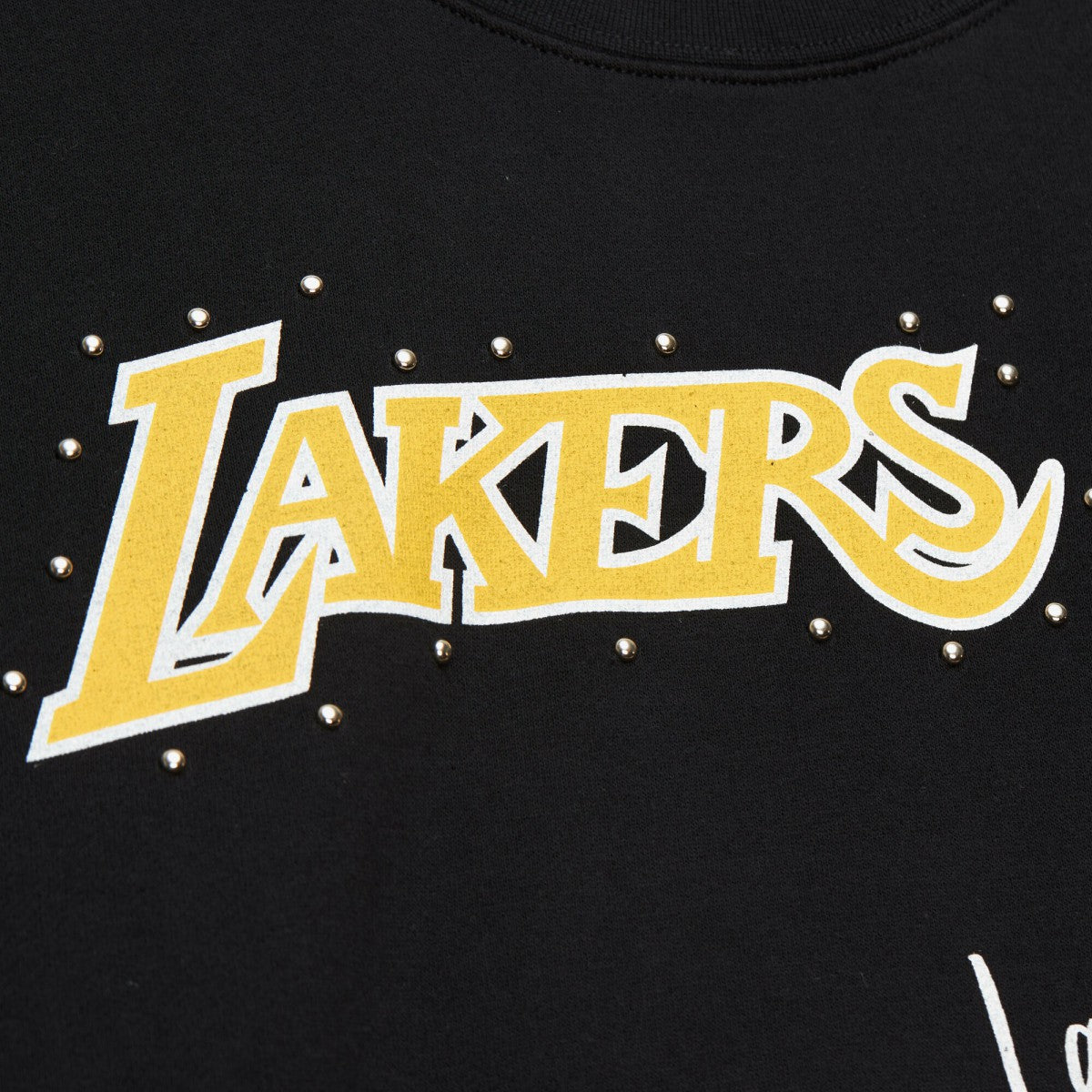 Los Angeles Lakers Women's Hardwood Classics Home Team Pullover Sweatshirt - Black | Mitchell & Ness online