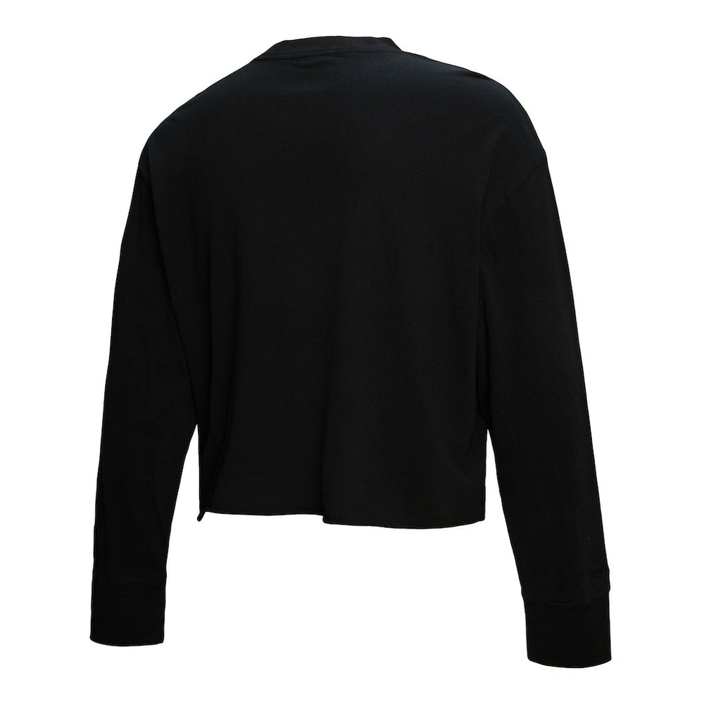 Philadelphia 76ers Women's Hardwood Classics Studded Boxy Cropped Long Sleeve T-Shirt - Black | Mitchell & Ness discount