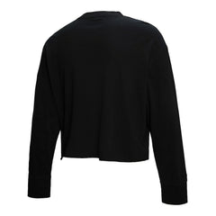 New York Knicks Women's Hardwood Classics Studded Boxy Cropped Long Sleeve T-Shirt - Black | Mitchell & Ness on sale