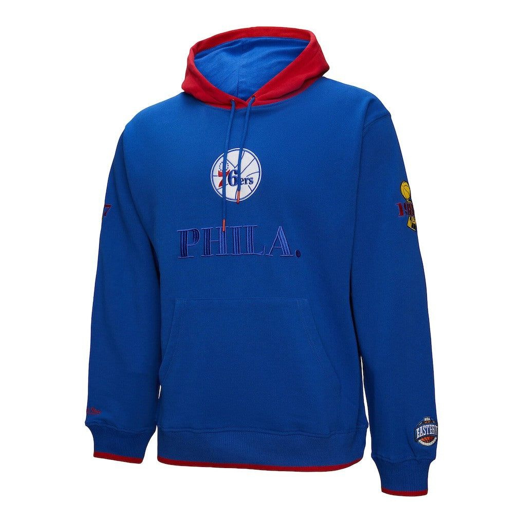 Philadelphia 76ers Hardwood Classics Team OG 3.0 Pullover Hoodie - Royal | Mitchell & Ness for sale