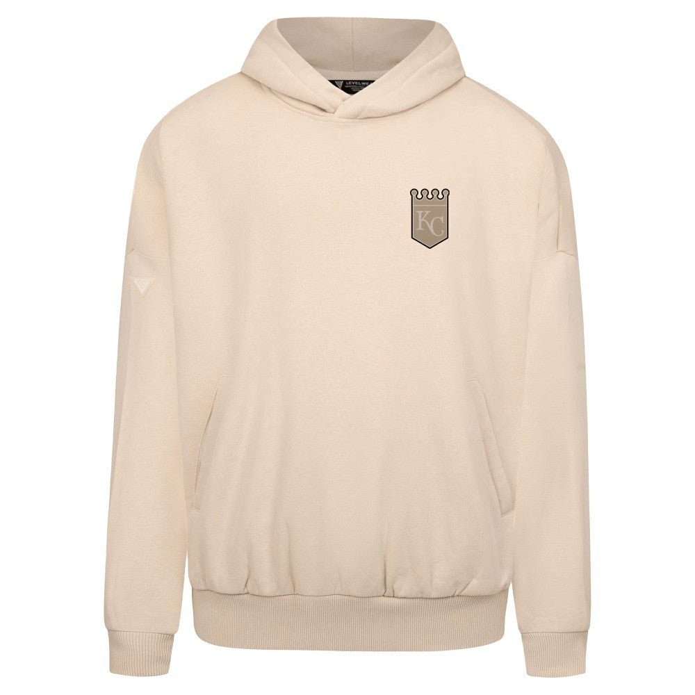 Kansas City Royals Levelwear Contact Oversized Pullover Hoodie - Khaki