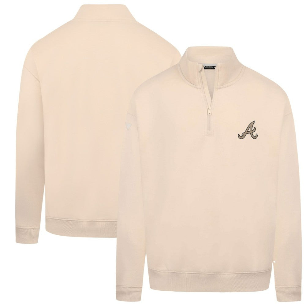 Atlanta Braves Levelwear Murray Quarter-Zip Sweatshirt - Khaki