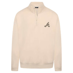 Atlanta Braves Levelwear Murray Quarter-Zip Sweatshirt - Khaki
