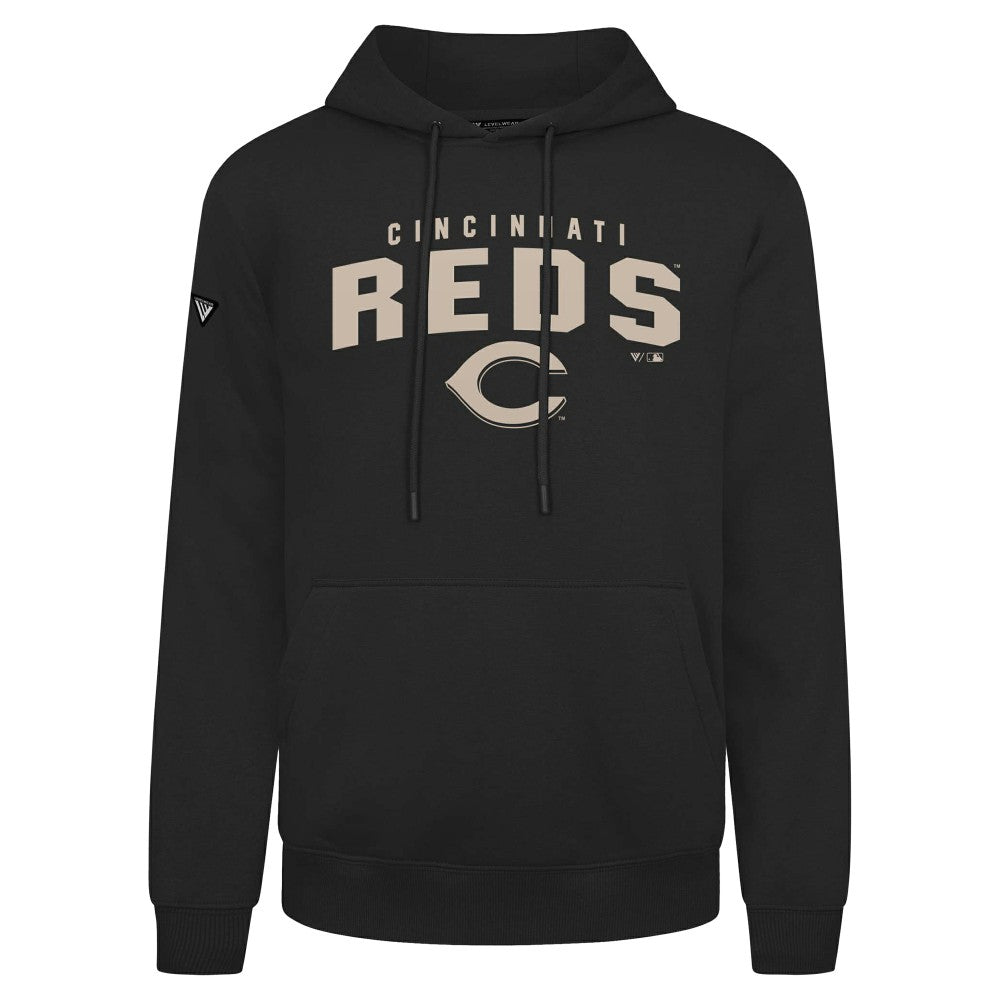 Cincinnati Reds Levelwear Podium Team Arch Pullover Hoodie - Black
