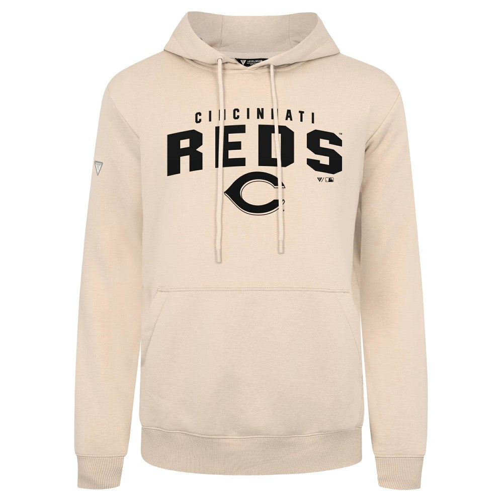 Cincinnati Reds Levelwear Podium Team Arch Pullover Hoodie - Khaki