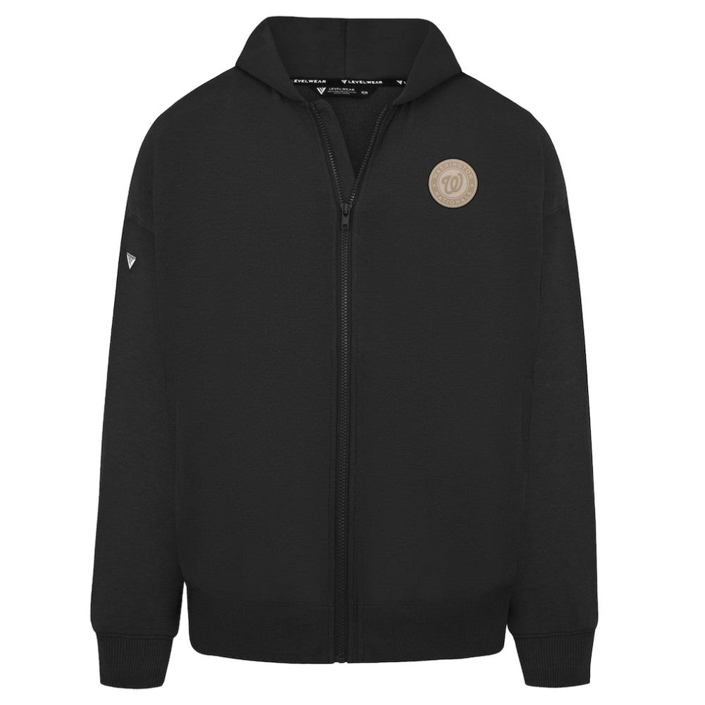 Washington Nationals Levelwear Uphill Oversized Full-Zip Hoodie - Black