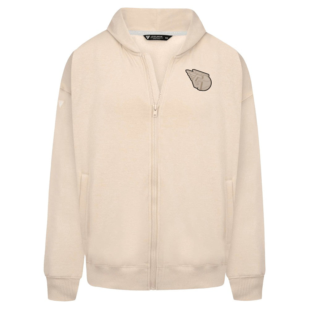 Cleveland Guardians Levelwear Uphill Oversized Full-Zip Hoodie - Khaki