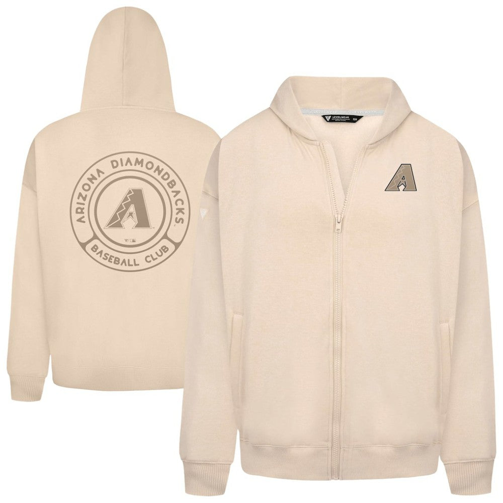 Arizona Diamondbacks Levelwear Uphill Oversized Full-Zip Hoodie - Khaki