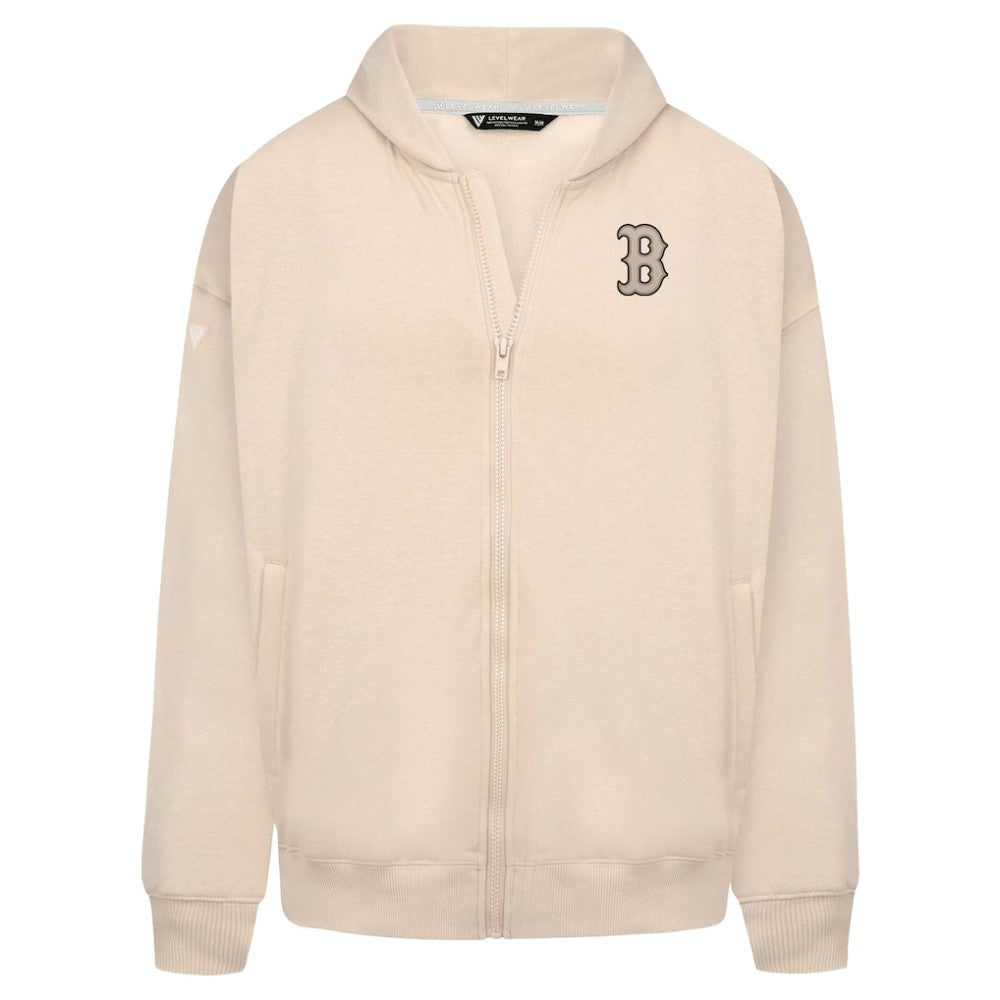Boston Red Sox Levelwear Uphill Oversized Full-Zip Hoodie - Khaki