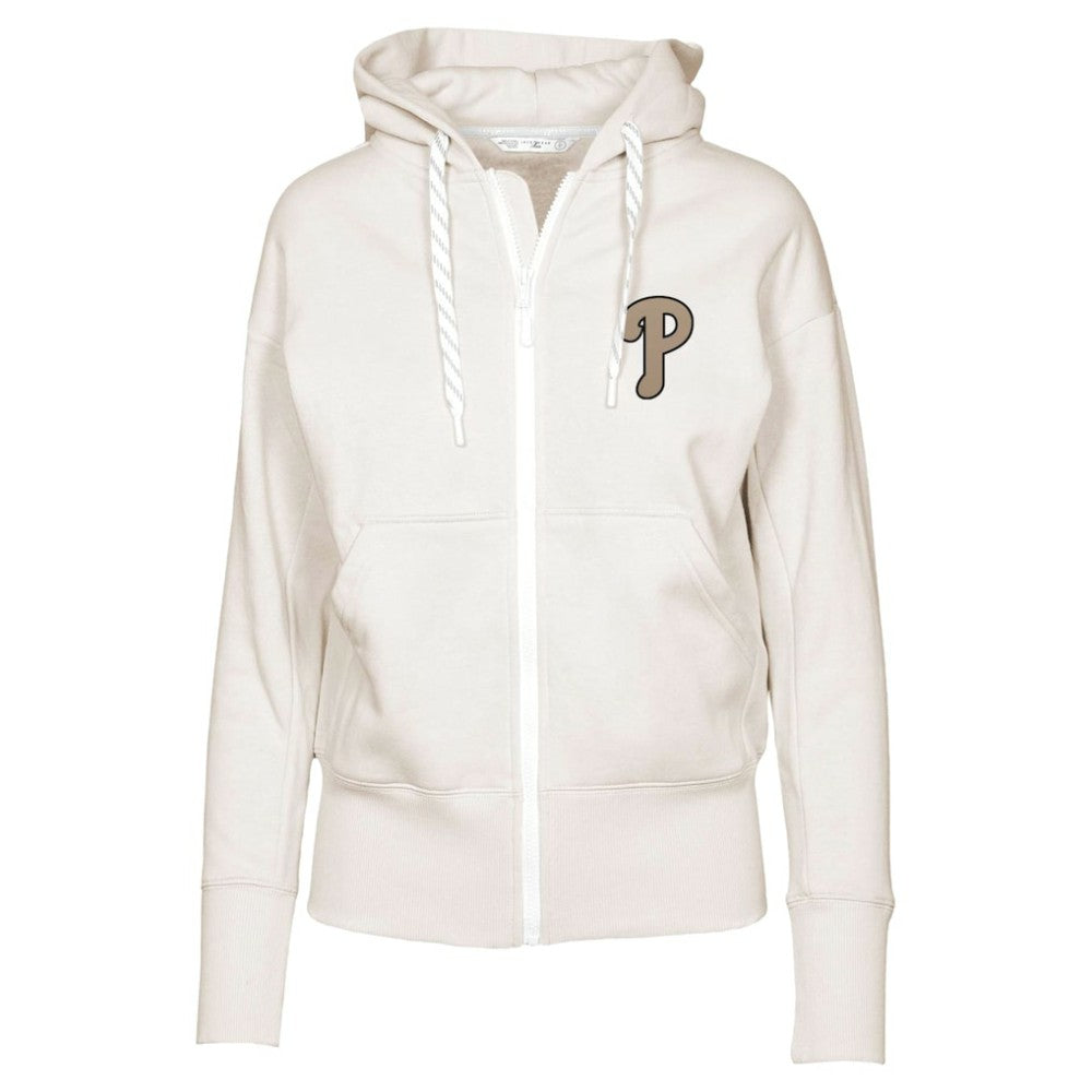 Philadelphia Phillies Levelwear Women's Gardinia Full-Zip Hoodie - Khaki
