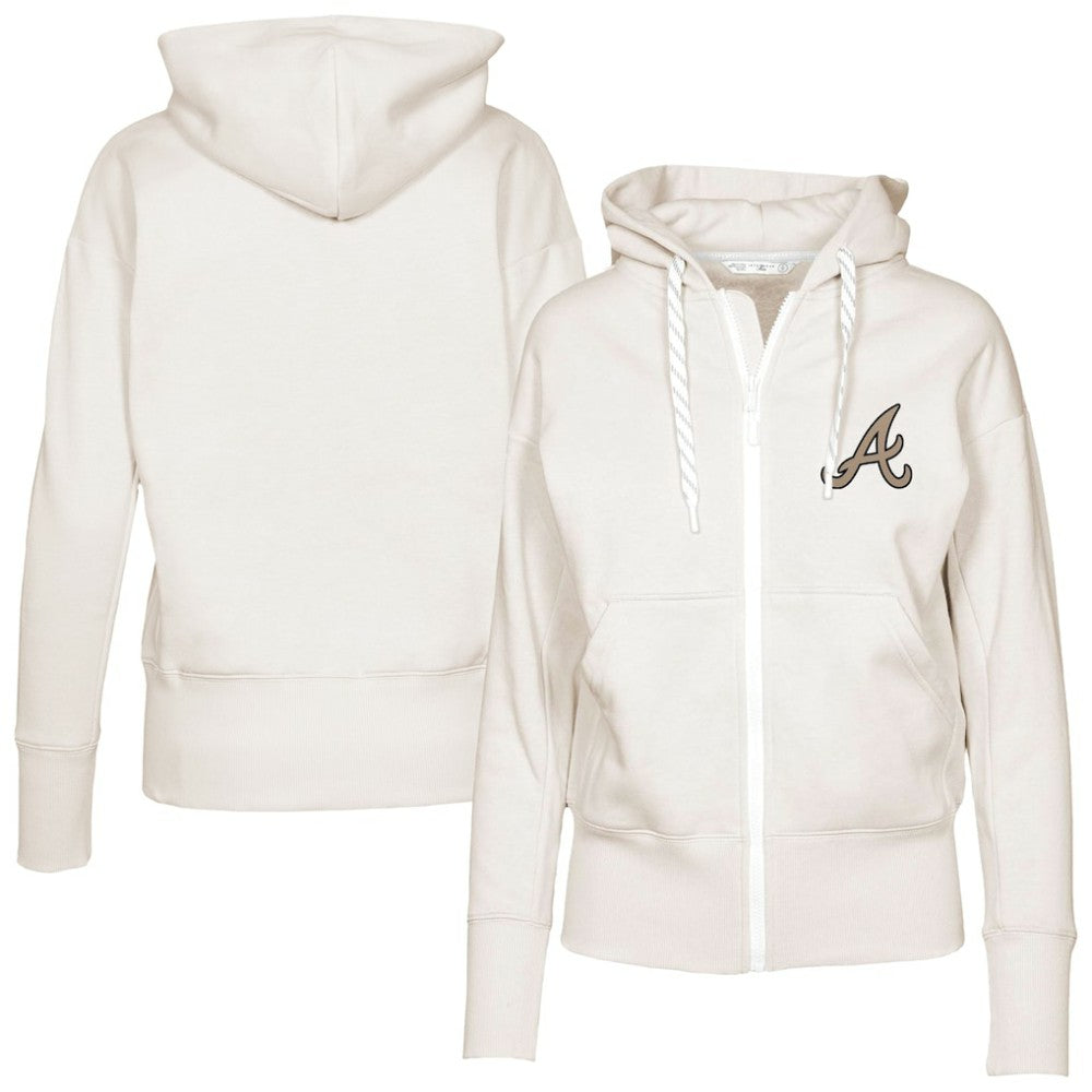 Atlanta Braves Levelwear Women's Gardinia Full-Zip Hoodie - Khaki