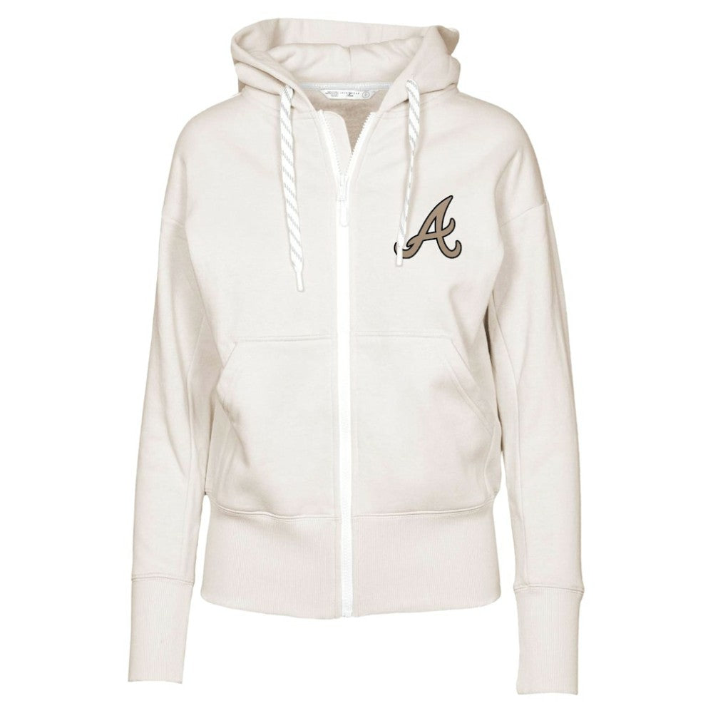 Atlanta Braves Levelwear Women's Gardinia Full-Zip Hoodie - Khaki