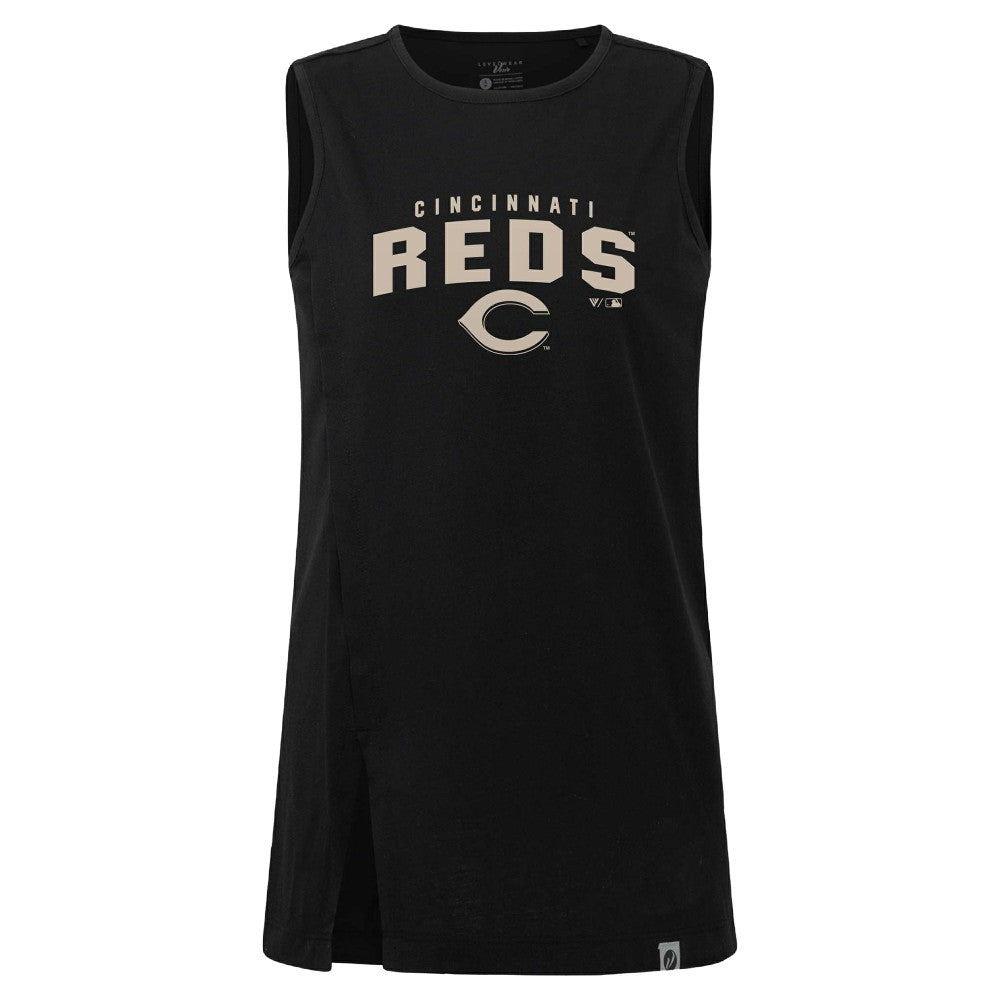 Cincinnati Reds Levelwear Women's Influx Team Arch Tank Top - Black