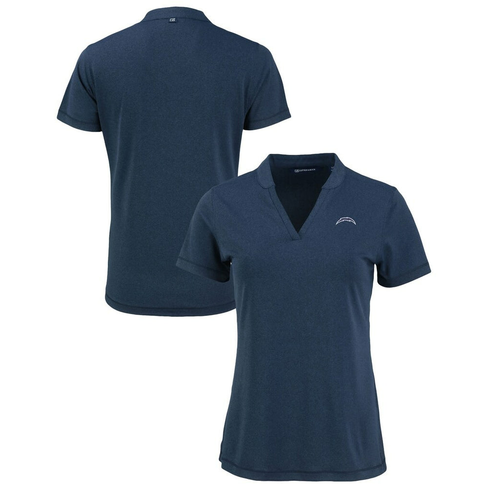 Los Angeles Chargers Cutter & Buck Women's Forge Stretch Blade DryTec V-Neck Polo - Heather Navy outlet