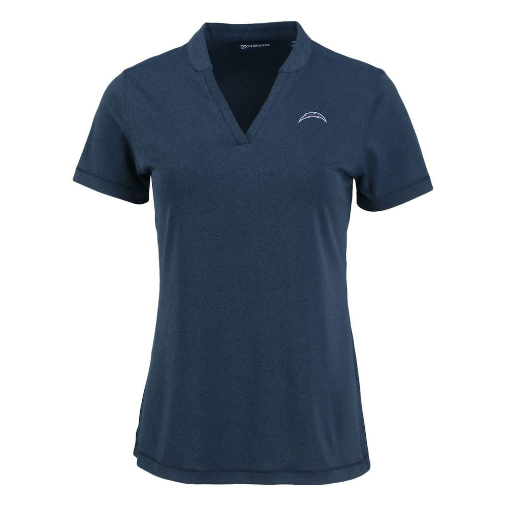 Los Angeles Chargers Cutter & Buck Women's Forge Stretch Blade DryTec V-Neck Polo - Heather Navy outlet