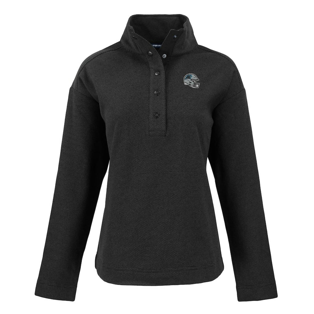 Carolina Panthers Cutter & Buck Women's Hunts Point Eco Half-Snap Sweatshirt - Black online