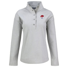 Buffalo Bills Cutter & Buck Women's Hunts Point Eco Half-Snap Sweatshirt - Gray cheap