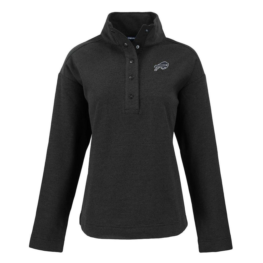 Buffalo Bills Cutter & Buck Women's Hunts Point Eco Half-Snap Sweatshirt - Black online