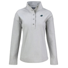 Carolina Panthers Cutter & Buck Women's Hunts Point Eco Half-Snap Sweatshirt - Gray cheap