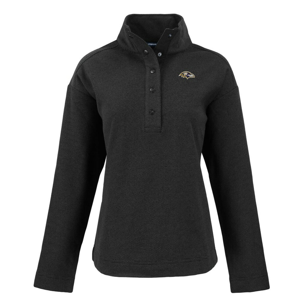 Baltimore Ravens Cutter & Buck Women's Hunts Point Eco Half-Snap Sweatshirt - Black cheap